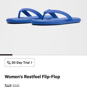 *NWOT* Lululemon Women's Restfeel Flip-Flop - Cobalt Blue, size 6